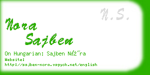 nora sajben business card